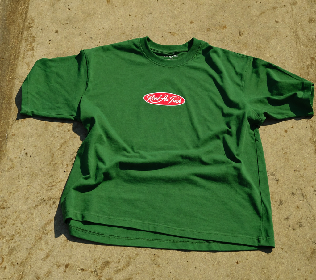 RAF Vintage Oval Logo Tee — Forest Green