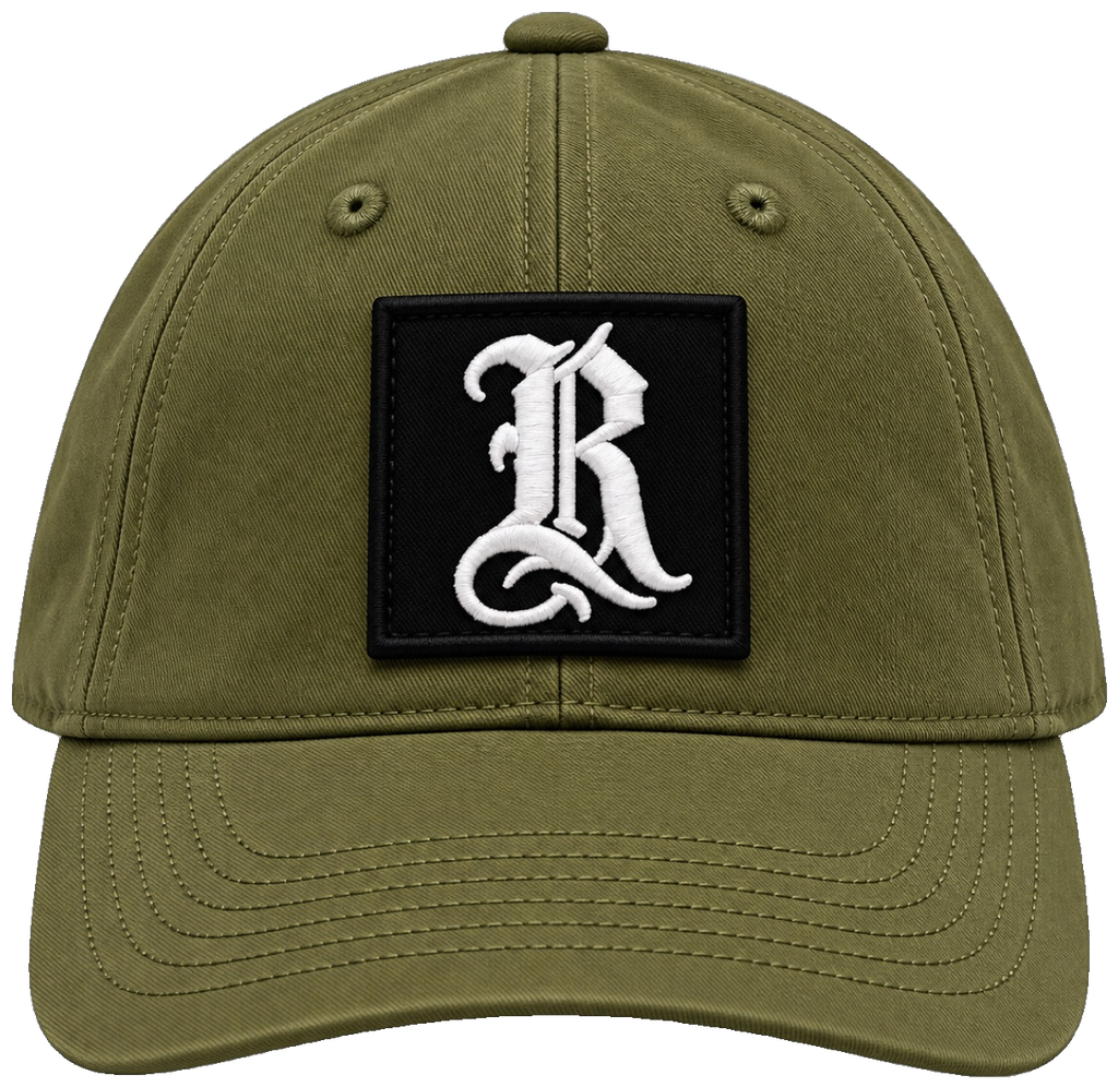 RAF Premium R Dad Hat Military Olive, transparent background