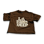 LA Runs Deep Mesh Jersey — Dark Brown on white background