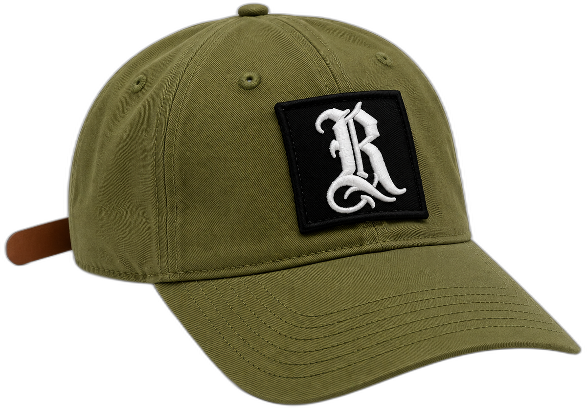 RAF Premium R Dad Hat Military Olive, transparent background