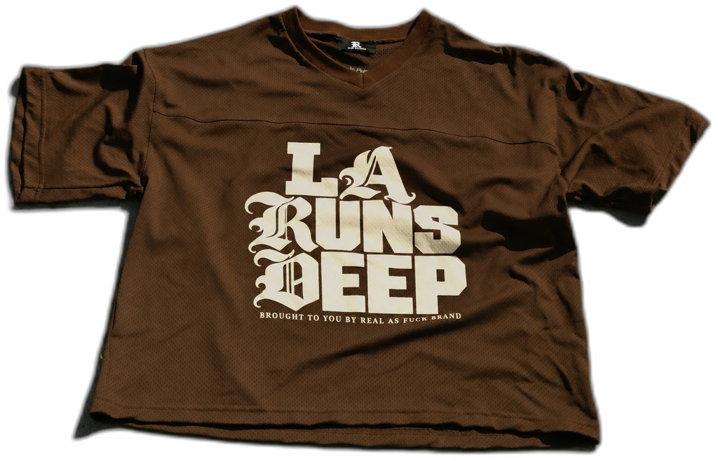 LA Runs Deep Mesh Jersey Dark Brown, transparent background