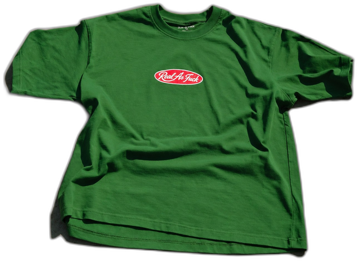 RAF Vintage Oval Logo Tee Forest Green, transparent background